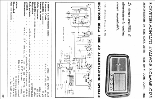 G175-R; Geloso SA; Milano (ID = 141557) Radio