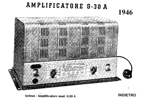 Amplificatore G30A; Geloso SA; Milano (ID = 296302) Ampl/Mixer