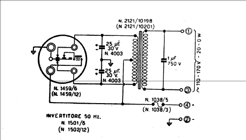 Invertitore a vibratore 50 Hz G1502/12; Geloso SA; Milano (ID = 392998) Aliment.