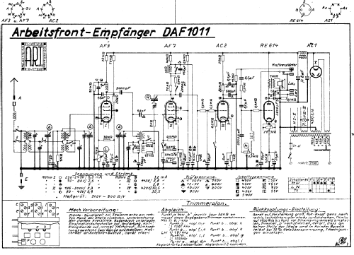 Arbeitsfront-Empfänger DAF1011; Gemeinschaftserzeugn (ID = 2691256) Radio