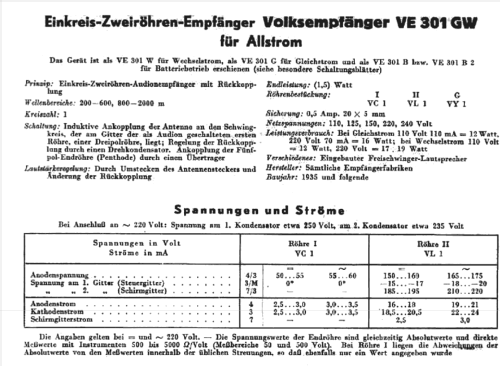 Volksempfänger VE301GW; Gemeinschaftserzeugn (ID = 621403) Radio