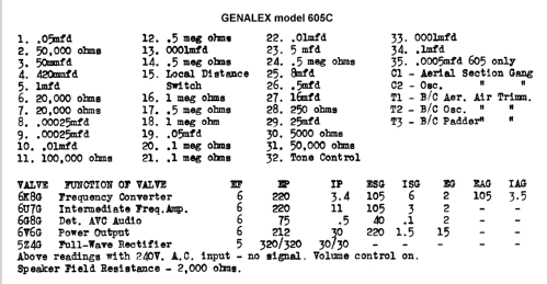 BC 605C; Genalex, BGE brand, (ID = 766927) Radio