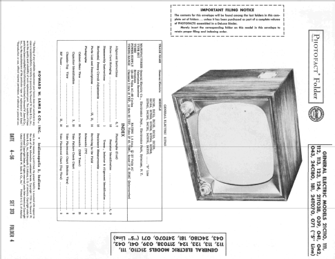 21C124 Ch= S-Line; General Electric Co. (ID = 2154047) Televisore