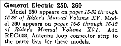 260 ; General Electric Co. (ID = 390915) Radio