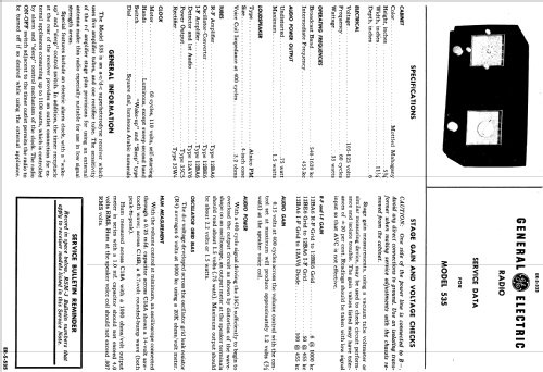 535 ; General Electric Co. (ID = 1124105) Radio