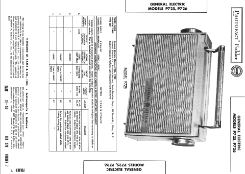 All Transistor P725A; General Electric Co. (ID = 2470979) Radio