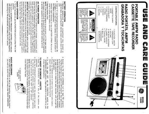 AM/FM Radio Cassette Recorder 3-5240D; General Electric Co. (ID = 2034247) Radio