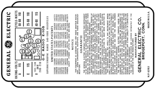 Colorama E-105 ; General Electric Co. (ID = 3139810) Radio