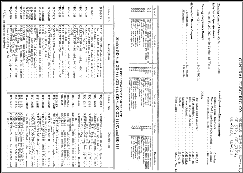 GD-512 ; General Electric Co. (ID = 335080) Radio