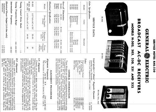 H-502 ; General Electric Co. (ID = 1116837) Radio