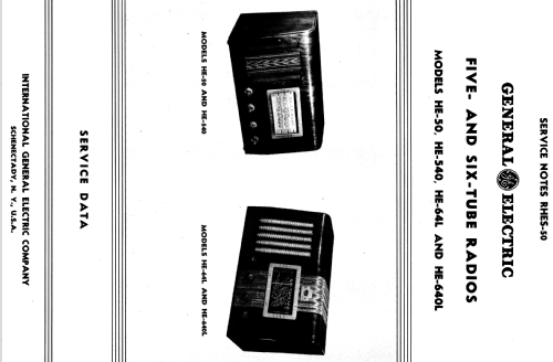 HE-540 ; General Electric Co. (ID = 1127311) Radio