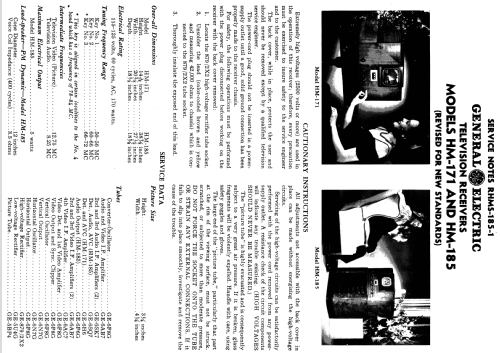 HM-185 ; General Electric Co. (ID = 1128636) Televisión