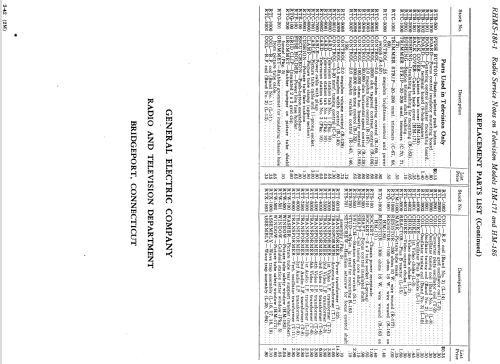 HM-185 ; General Electric Co. (ID = 1128641) Television