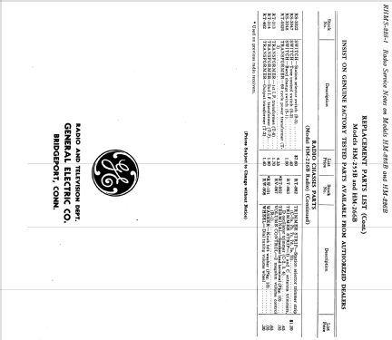 HM-225B ; General Electric Co. (ID = 1130796) TV Radio