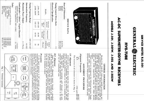 J-501 ; General Electric Co. (ID = 1129547) Radio