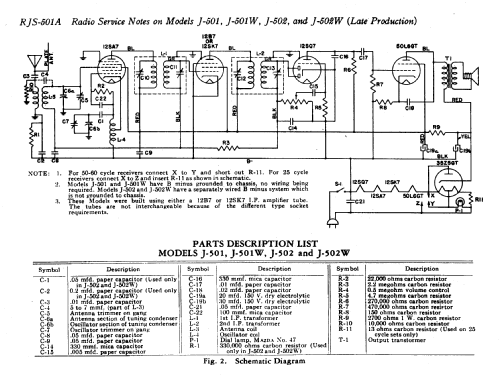 J-501 ; General Electric Co. (ID = 168889) Radio