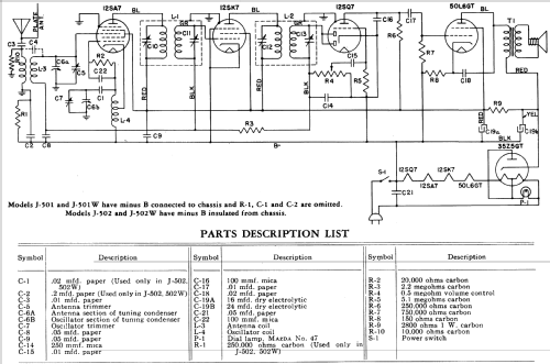 J-501W ; General Electric Co. (ID = 1129549) Radio