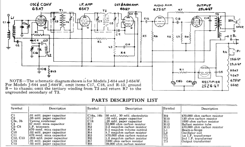 J-654 ; General Electric Co. (ID = 1130694) Radio