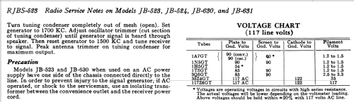 JB-523 ; General Electric Co. (ID = 1130861) Radio