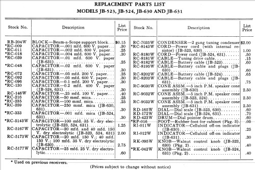 JB-630 ; General Electric Co. (ID = 1130872) Radio