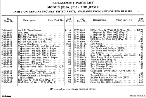 JE-531X ; General Electric Co. (ID = 1131438) Radio