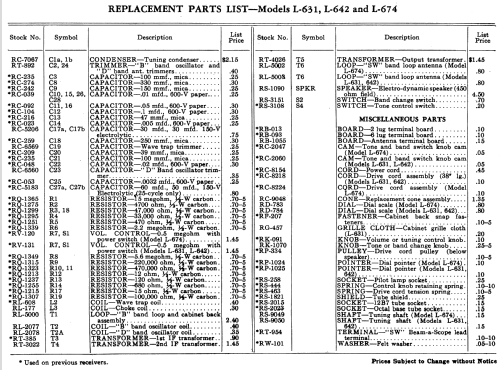 L-631 ; General Electric Co. (ID = 1132614) Radio