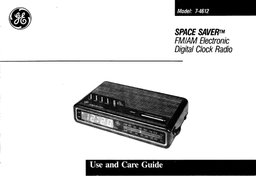 Space Saver FM/AM Electronic Digital Clock Radio 7-4612A; General Electric Co. (ID = 2044593) Radio