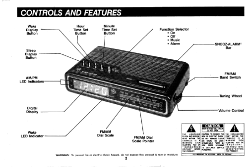 GE Radio reloj digital electrónico FM/AM 7-4612