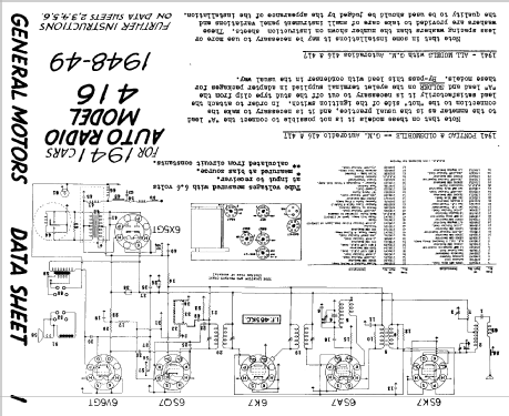 416 ; General Motors of (ID = 815473) Car Radio