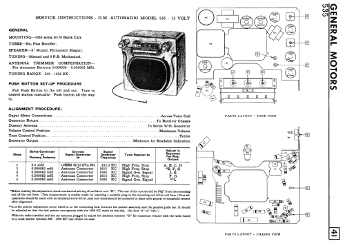 535 ; General Motors of (ID = 2293274) Car Radio