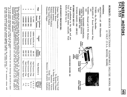 543 ; General Motors of (ID = 2291174) Car Radio