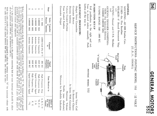 552 ; General Motors of (ID = 2290986) Car Radio