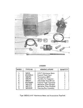 Admittance Meter 1602-B ; General Radio (ID = 2950893) Equipment