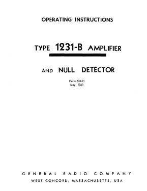 Amplifier and Null Detector 1231-B; General Radio (ID = 2951251) Equipment