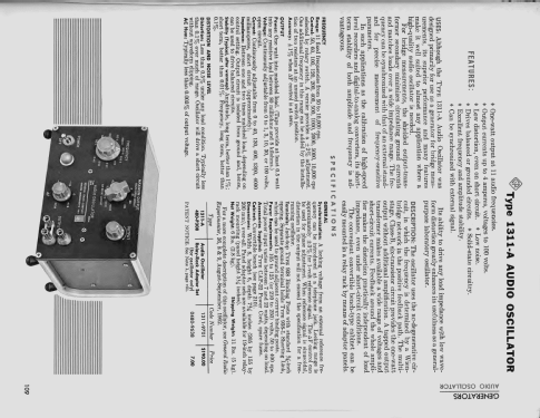 Audio Oscillator 1311 ; General Radio (ID = 1774799) Equipment