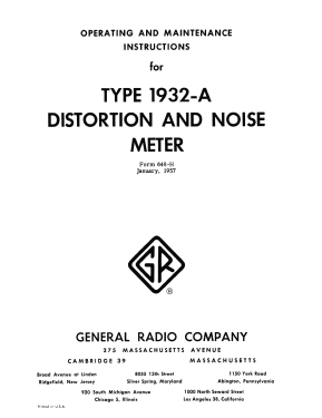 Distortion and Noise Meter 1932-A; General Radio (ID = 2951233) Equipment