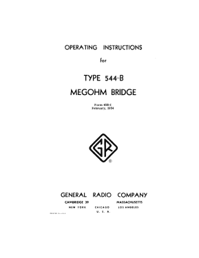 Megohm Bridge 544-B; General Radio (ID = 2952405) Equipment