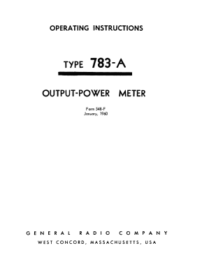 Output Power Meter 783A; General Radio (ID = 2952138) Equipment