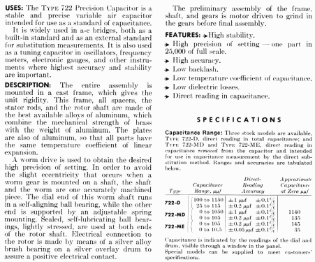 Precision Capacitor 722-D; General Radio (ID = 1323566) Ausrüstung