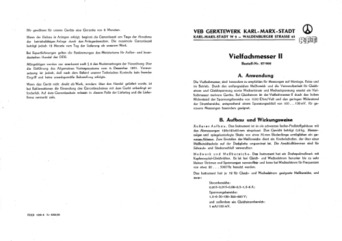 Vielfachmesser - Multizet II ; Gerätewerk Karl-Marx (ID = 1184399) Equipment