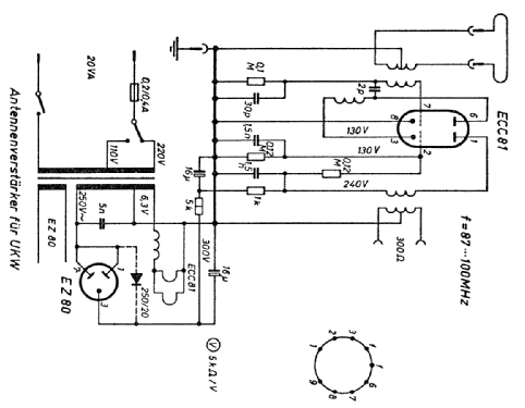 Antennen-Verstärker für UKW EZ80 RF-Ampl. Gerufon-Radio Walter