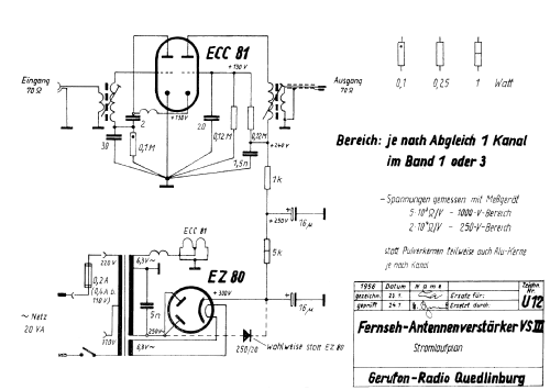 Fernseh-Antennenverstärker VS 3 ; Gerufon-Radio Walter (ID = 1140842) Ampl. HF