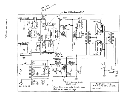 EH-150 ; Gibson Manufacturing (ID = 2522821) Ampl/Mixer