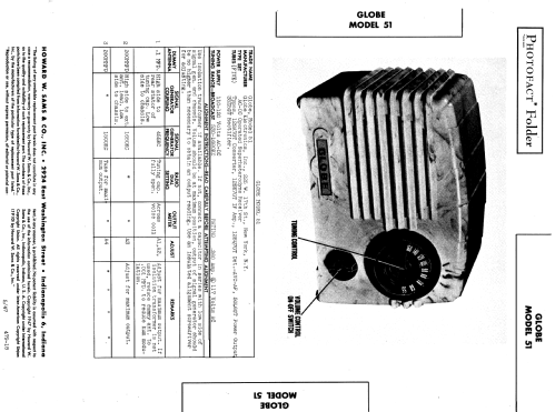 Globe 51 ; Globe Electronics, (ID = 840508) Radio