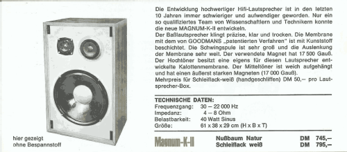 Magnum K-II ; Goodmans Industries (ID = 2077097) Speaker-P