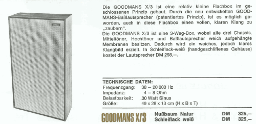 X/3; Goodmans Industries (ID = 2077312) Speaker-P