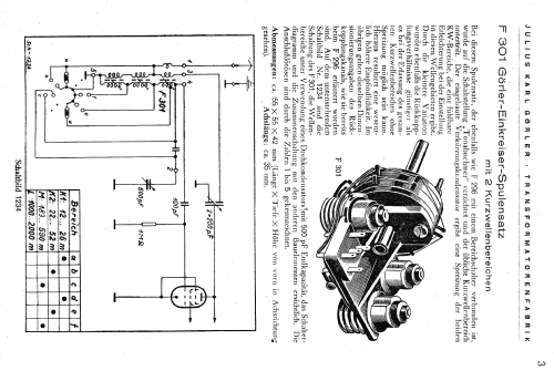 Einkreiser Spulensatz F301; Görler, J. K.; (ID = 1244223) mod-past25