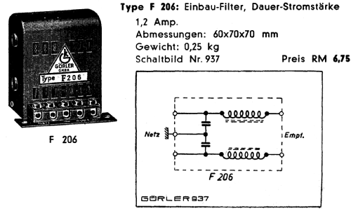 Netzfilter F206; Görler, J. K.; (ID = 1424710) mod-past25