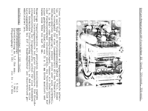 Transistor-NF-Verstärker 324-0005; Görler, J. K.; (ID = 1712385) mod-past25