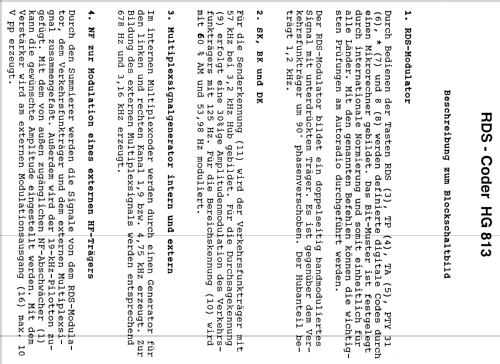 RDS-Coder HG 813 A; Götting KG- siehe (ID = 1272291) Equipment